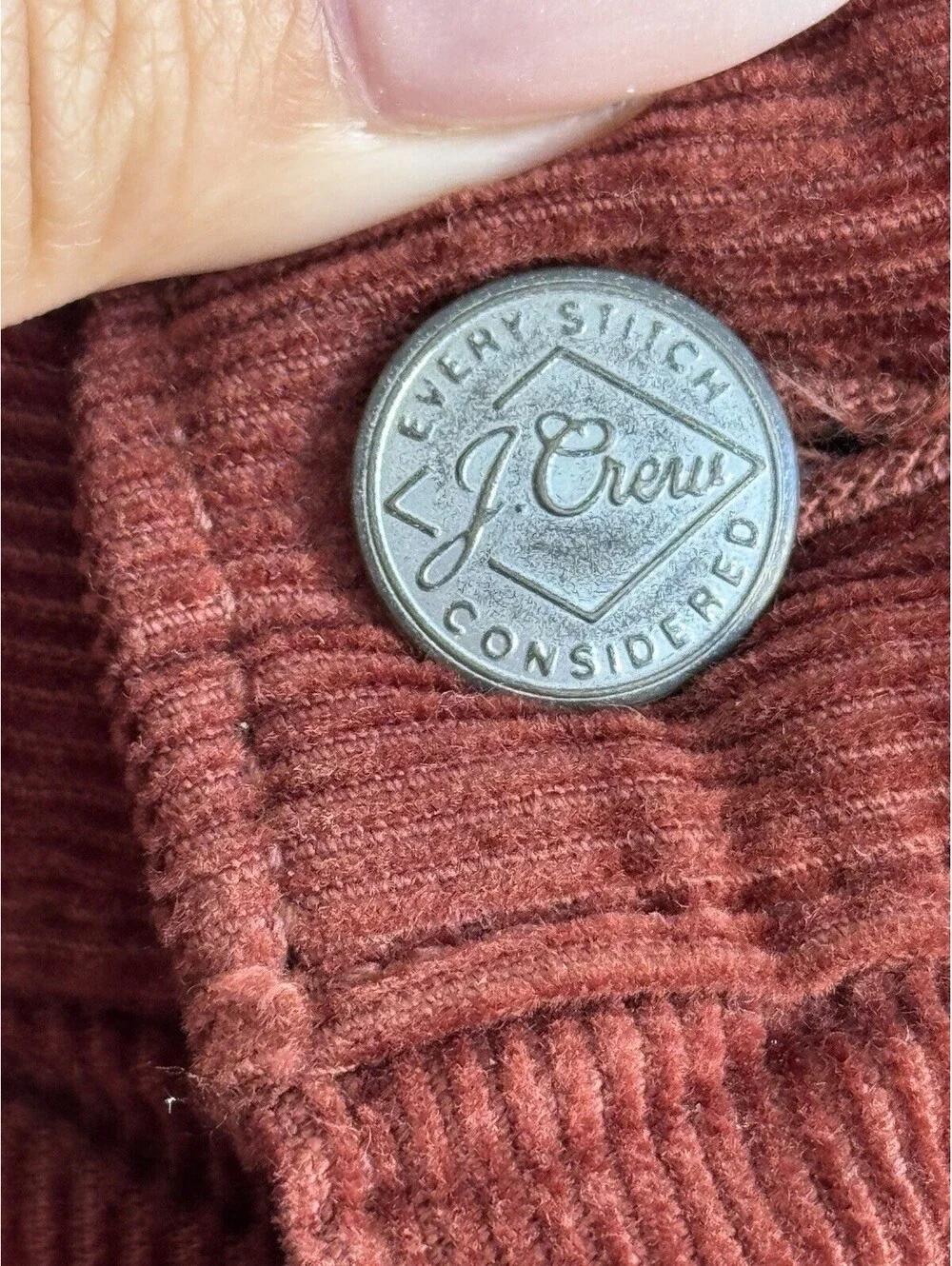 J.Crew 770 Straight Fit Corduroy Pants Rust Brown 34x32 100% Cotton
